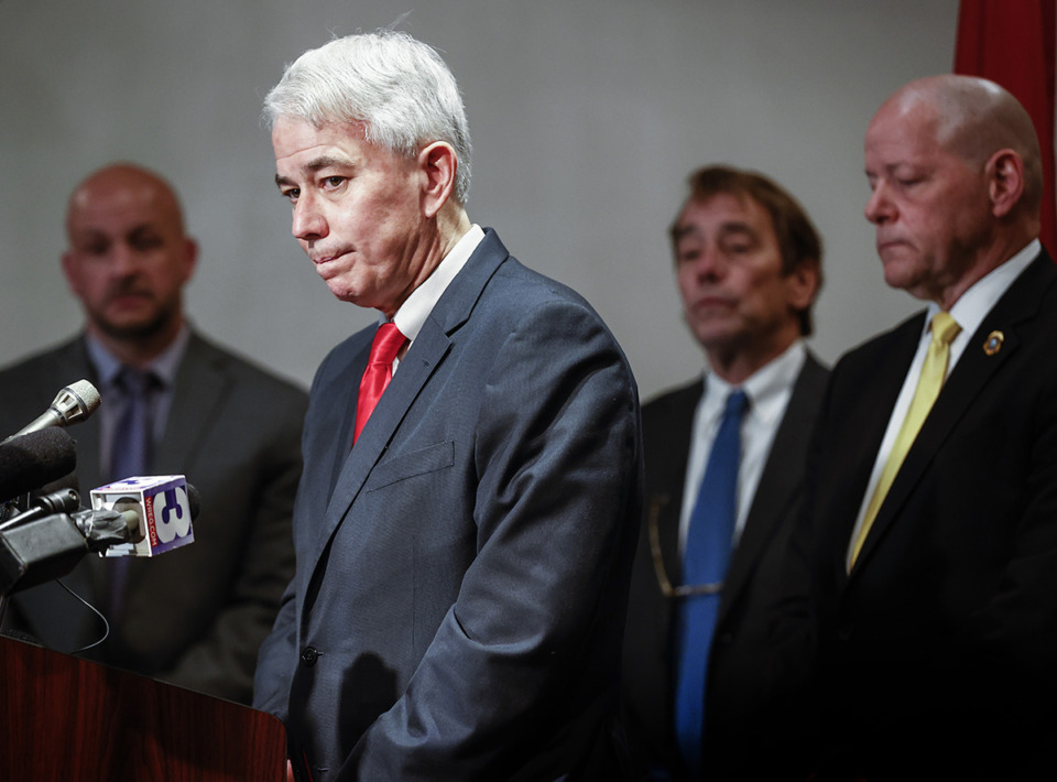 <strong>Shelby County District Attorney Steve Mulroy announced Thursday, Feb. 9, that his &ldquo;office will review all prior cases &mdash; closed and pending &mdash; of the five officers charged in the Tyre Nichols investigation.&rsquo;&rsquo; He answered questions during a press conference on Thursday, Jan. 26, 2023, after five fired Memphis Police Officers involved in the Tyre Nichols case were indicted on seven charges.</strong> (Mark Weber/The Daily Memphian file)