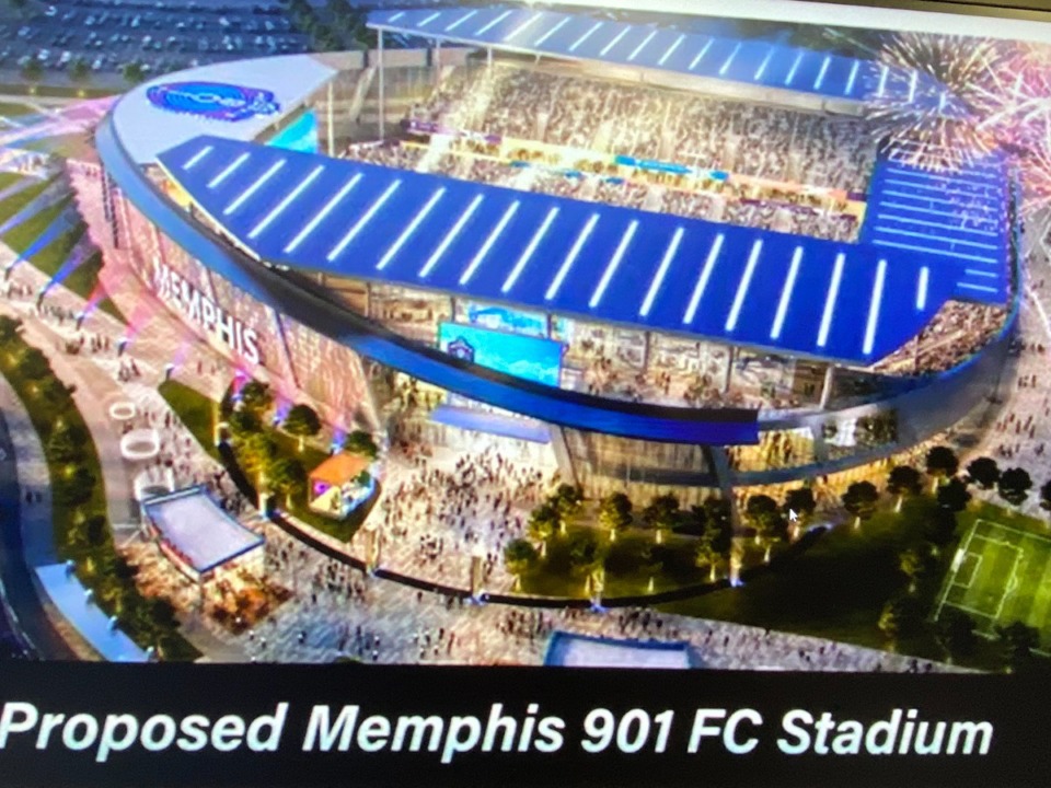 <strong>Memphis Mayor Jim Strickland has a $684 million plan that includes an at least partial demolition of the Mid-South Coliseum for the proposed Memphis 901 FC Stadium.</strong> (Courtesy City of Memphis)