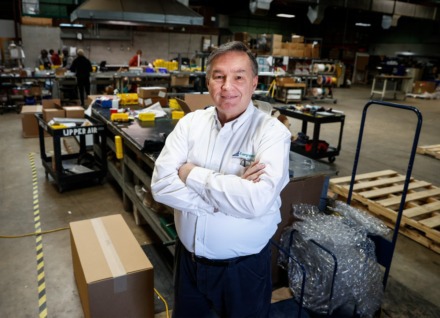 <strong>David Skelton, in the company warehouse, is president&nbsp;of Lumalier, a Memphis-based UV Germicidal Disinfection products engineering company.&nbsp;</strong>(Mark Weber/The Daily Memphian)