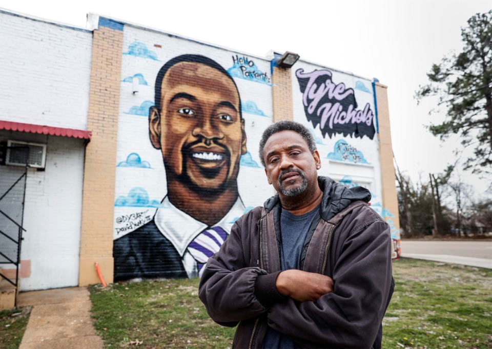 <strong>Steve Adams commissioned a mural portrait of Tyre Nichols by artist David Yancy on his Jackson Avenue club.</strong> (Mark Weber/The Daily Memphian)
