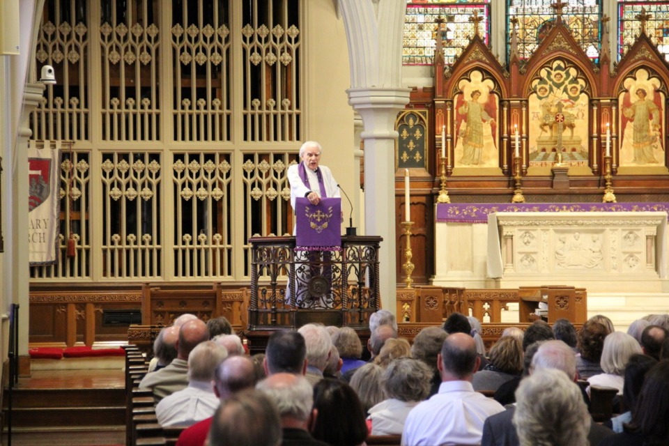 <strong>The Rev. Dan Matthews made his 50th appearance in Calvary&rsquo;s Lenten Preaching series in 2022. Matthews is preaching this year on Thursday, Feb. 23, in the church&rsquo;s centennial edition of the six-week tradition.</strong> (Submitted)