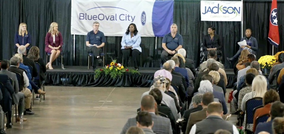 <strong>&ldquo;People think different about their job,&rdquo; said Neva Burke (fourth from left), BlueOval SK Human Resources director. &ldquo;They think different about work.&rdquo;</strong> (The Daily Memphian files)