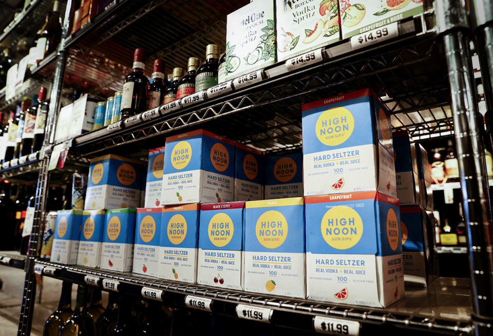 <strong>Newly proposed legislation would allow&nbsp;spirit-based, ready-to-drink cocktails like High Noon to be sold in grocery and convenience stores. The beverages line the shelves at Joe's Wines &amp; Liquor.&nbsp;</strong>(Mark Weber/The Daily Memphian)