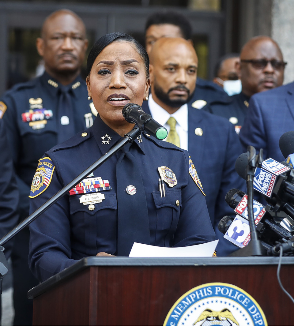 <strong>Memphis Police Department Director Cerelyn "C.J." Davis previously told Memphis City Council members that seven additional officers had been charged with internal policy violations in realtion to the Nichols case.</strong> (Mark Weber/The Daily Memphian file)