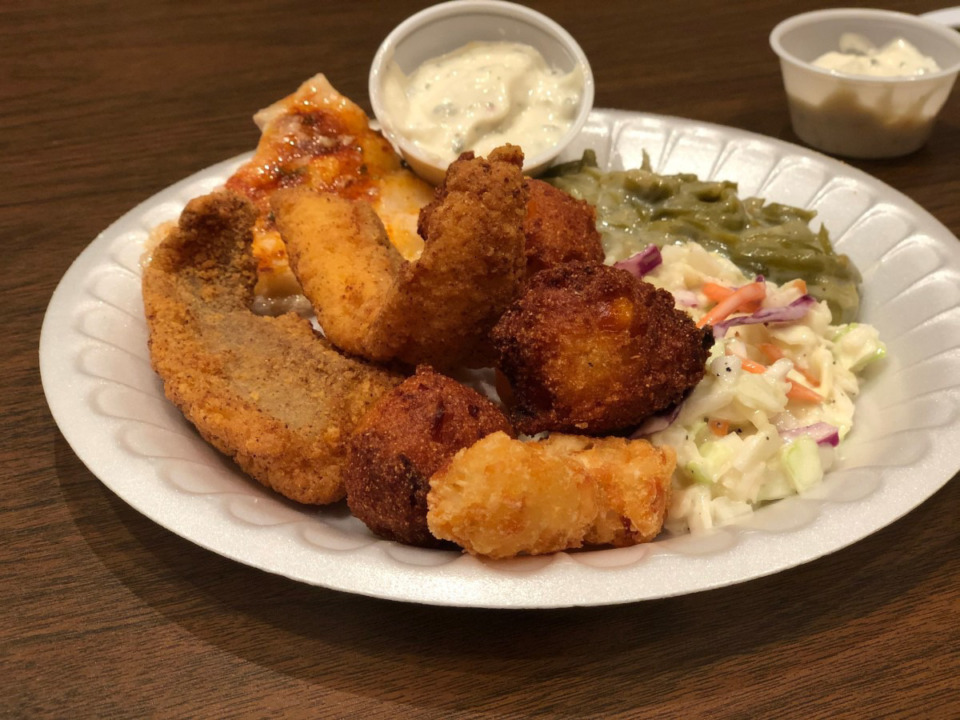 <strong>Fried and baked catfish plus sides at St. Francis of Assisi Catholic Church.</strong>&nbsp;(Jennifer Biggs/The Daily Memphian)