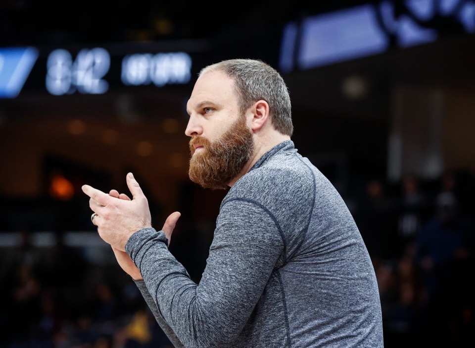 <strong>Memphis Grizzlies head coach Taylor Jenkins during action against the Portland Trail Blazers on Wednesday, Feb. 1, 2023.</strong> (Mark Weber/The Daily Memphian)