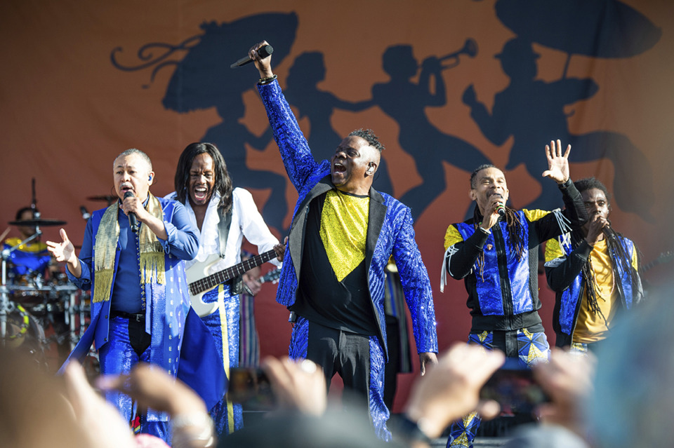 <strong>Earth, Wind &amp; Fire is among the acts scheduled to appear at the 2023 Beale Street Music Fest. Band members Ralph Johnson, (left) Verdine White, B. David Whitworth, and Philip Bailey perform at the New Orleans Jazz and Heritage Festival on Thursday, April 25, 2019, in New Orleans.</strong> (Amy Harris/Invision/AP)