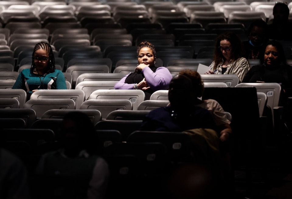 <strong>Parents and community members attend a Memphis-Shelby County Schools session on the district's upcoming budget on Monday, Feb. 27, 2023.</strong> (Mark Weber/The Daily Memphian)