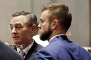 <strong>House Speaker Glen Casada, R-Franklin (left) talks with Cade Cothren (right), his chief of staff, during a House session on May 2, 2019, in Nashville. Cothren has resigned amid allegations of racist and sexually explicit texts.</strong> (AP file photo/Mark Humphrey)