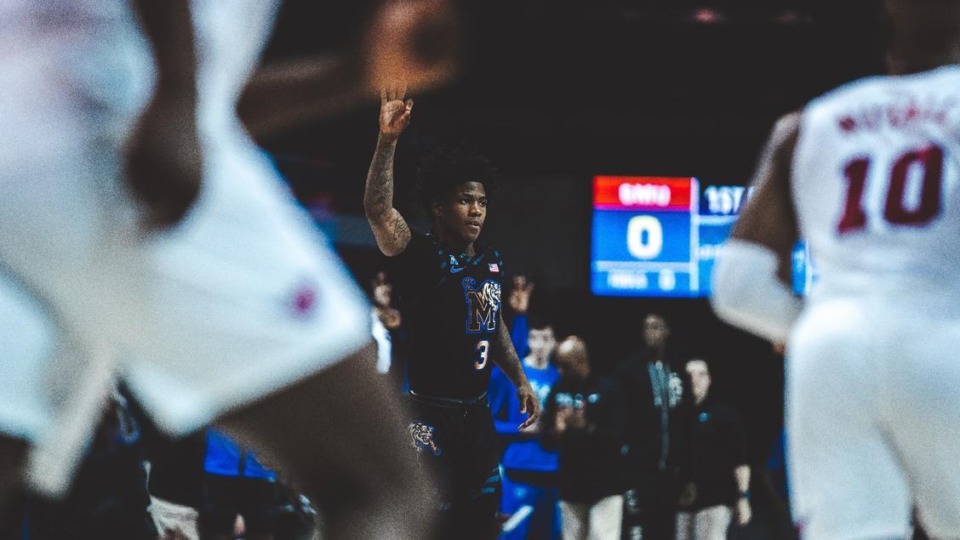 <strong>Memphis point guard Kendric Davis scored 23 points and helped the Tigers defeat SMU, 81-62, Thursday, March 2, in Dallas.</strong>&nbsp;(Courtesy Memphis Athletics)