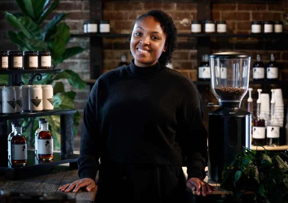 <strong>Ashleigh Weaver is the owner of Bluem. Coffee &amp; Supply inside the S.Y. Wilson &amp; Co. building in Arlington.</strong> (Mark Weber/The Daily Memphian)
