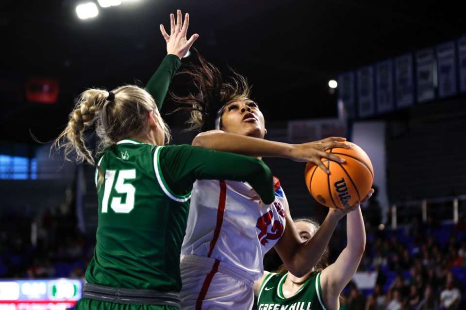 <strong>Bartlett&rsquo;s Mallory Collier (42) shoots over Green Hill&rsquo;s Hensley Carter (15) during a TSSAA Class 4A girls basketball tournament game, Friday, March 10, 2023, in Murfreesboro, TN.</strong> (Wade Payne/Special to The Daily Memphian)