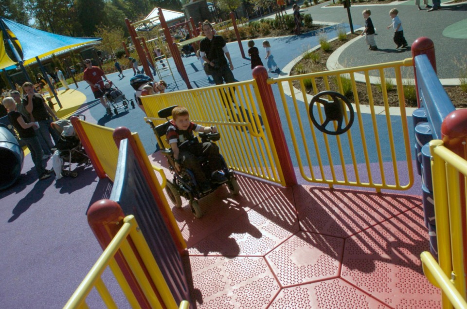 <strong>DeSoto County will open a wheelchair-accessible playground this summer with features similar to this playground structure in McLean, Va.</strong> (Gerald Martineau/The Washington Post for AP Photo file)