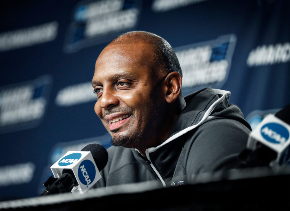 <strong>Tigers head coach Penny Hardaway speaks with the media on March 18, 2022, in Portland, Oregon. Hardaway has the Tigers back in the NCAA Tournament as Memphis plays Florida Atlantic on Friday.</strong> (Mark Weber/The Daily Memphian)
