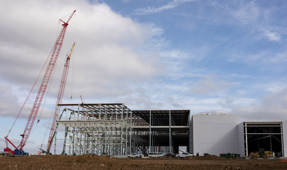 <strong>Construction continues on BlueOval City March 10, 2023. Ford Motor Co. announced its electric vehicle and battery manufacturing campus in West Tennessee will begin production by 2025.</strong> (Courtesy Ford Motor Co.)