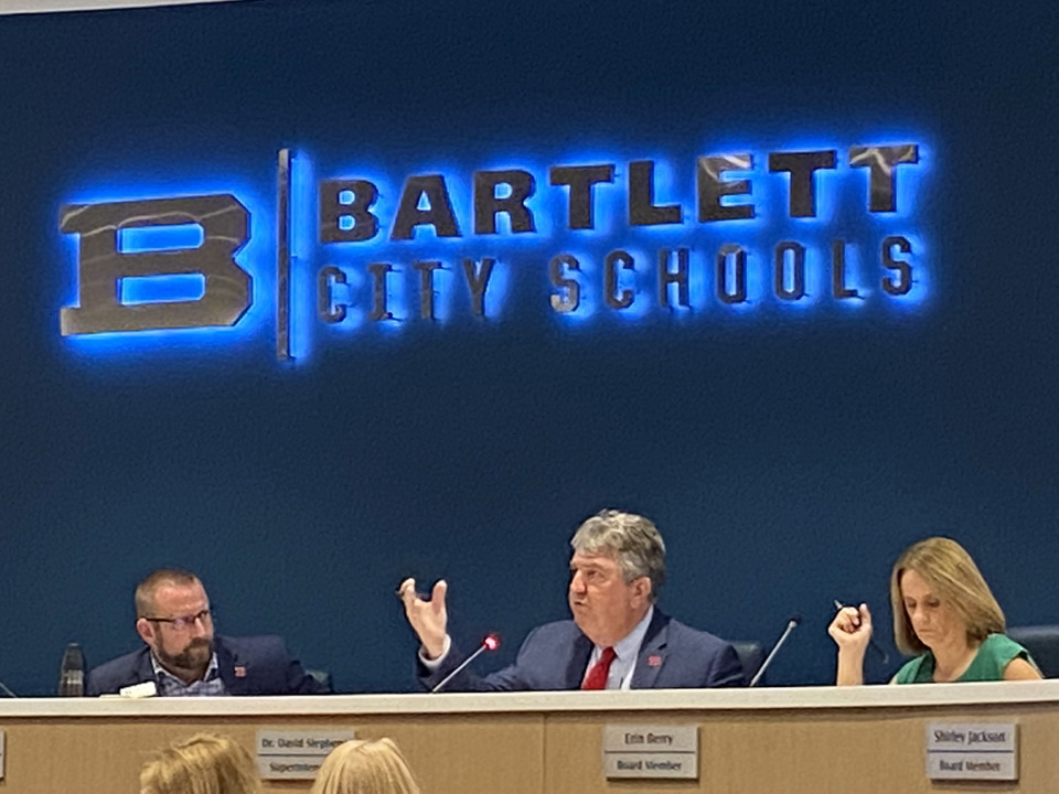 <strong>(Left to right) board chairman Bryan Woodruff, Superintendent David Stephen, and board member Erin Berry. BCS plans to make improvements to Ellendale Elementary, among other district schools, over the summer break.</strong>&nbsp;(Michael Waddell/The Daily Memphian file)