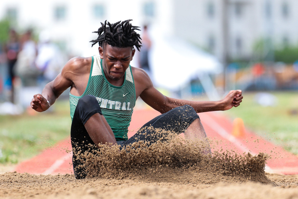 <strong>Memphis Central's Zavien Wolfe competes in the Boys Triple Jump at the TSSAA state championships in Murfreesboro, Tennessee May 26, 2022.</strong> (Patrick Lantrip/The Daily Memphian file)