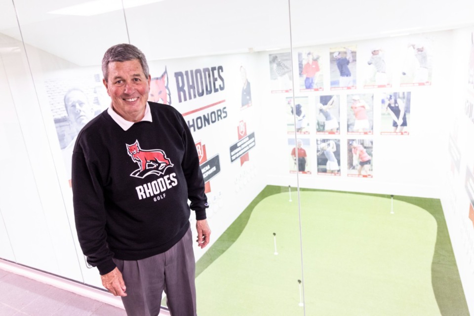 <strong>Mike Clary stands inside of the Mike and Nancy Clary Golf Facility at Rhodes College. </strong>&nbsp;(Brad Vest/Special to The Daily Memphian)