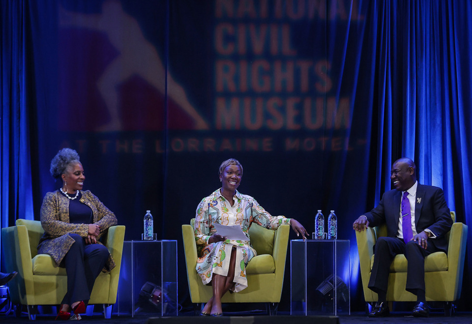 <strong>MSNBC&rsquo;s Joy Reid (center) moderates the National Civil Rights Museum's &ldquo;The Reckoning: Community Policing &amp; Accountability&rdquo; forum March 30.</strong> (Patrick Lantrip/The Daily Memphian)
