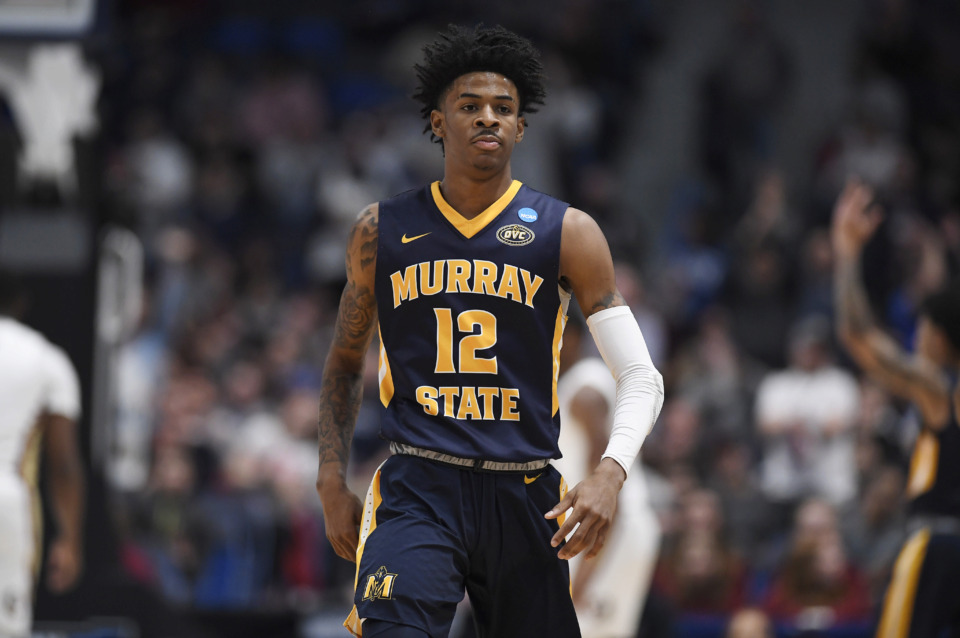 <span><strong>Murray State's Ja Morant (12) during the first half of a second round men's college basketball game in the NCAA tournament, Saturday, March 23, 2019, in Hartford, Conn.</strong> (AP Photo/Jessica Hill)</span>