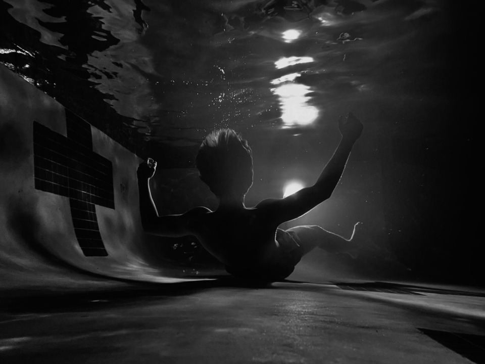 <strong>Jack Gerald&rsquo;s photo that won the Scholastic Arts and Writing competition nationally was a black and white shot of a friend swimming underwater in a pool that he took with his phone.&nbsp;&nbsp;</strong>(Submitted)
