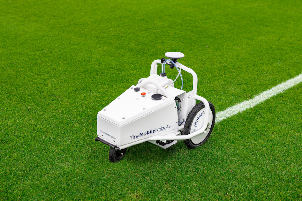 <strong>The Southaven Parks and Recreation Department will use a robotic field marker manufactured by Danish company Tiny Mobile Robots to line city soccer fields.</strong> (Courtesy Tiny Mobile Robots)