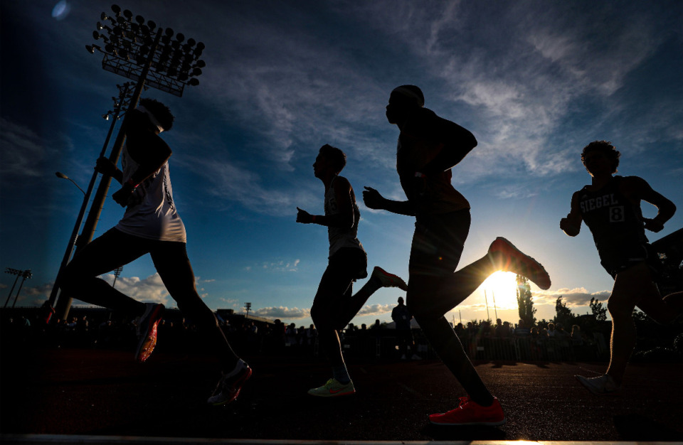 <strong>Runners participate in the Boys 1,600 Meter Run at the TSSAA state championships in Murfreesboro May 26, 2022. The Daily Memphian track and field honor roll has the top performances from TSSAA Memphis-area athletes so far this season.</strong> (Patrick Lantrip/The Daily Memphian file)