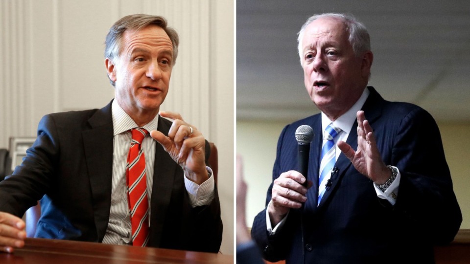 <strong>Former Tennessee governors&nbsp;Phil Bredesen and Bill Haslam offered some specifics around &ldquo;small step&rdquo; gun restrictions as starting points in a Tennessean op-ed.</strong> (Left: Mark Humphrey/AP file; right: Houston Cofield/The Daily Memphian file)