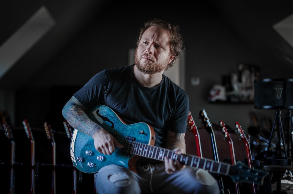 <strong>Shinedown guitarist Zach Myers, at his home in Eads, will finally get to perform at FedExForum on Friday, April 21.</strong>&nbsp;(Patrick Lantrip/The Daily Memphian)