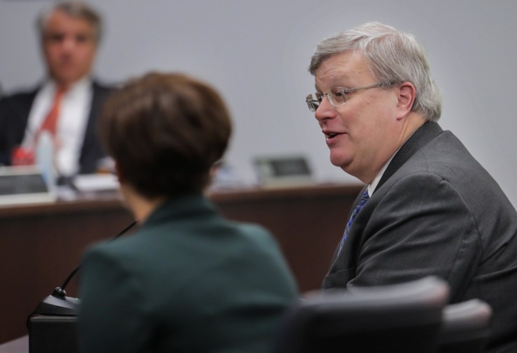 Memphis mayor Jim Strickland addresses the city council during the confirmation hearing of Chandell Ryan Nov. 1, 2022.&nbsp;(Patrick Lantrip/The Daily Memphian file)