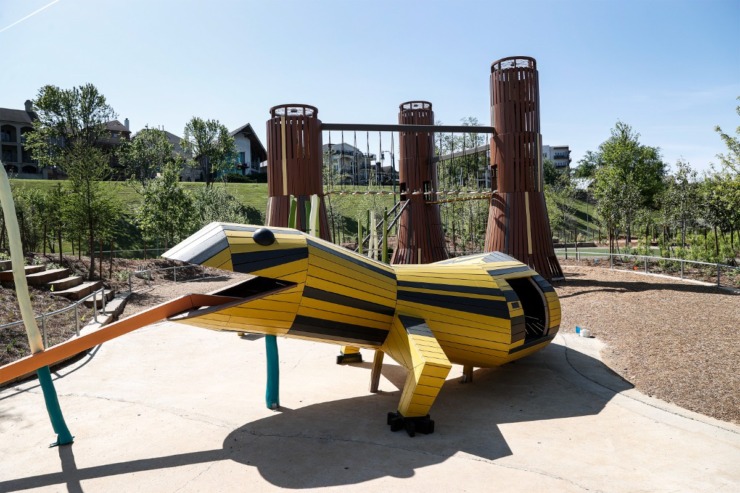 <strong>A lizard sculpture in the playground area.</strong> (Mark Weber/The Daily Memphian)