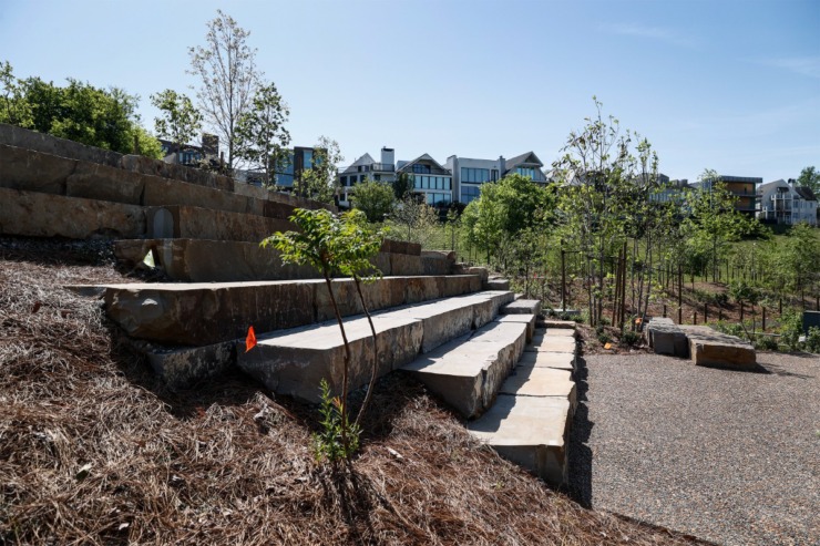 <strong>Stone seating.</strong> (Mark Weber/The Daily Memphian)