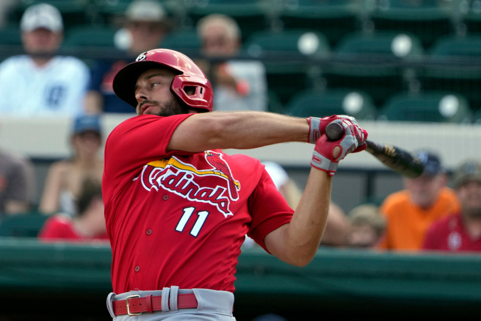 <strong>St. Louis Cardinals' Paul DeJong, is on a rehab assignment in Memphis and he helped the Redbirds win their 11th straight game on Friday.</strong> (AP FIle Photo/John Raoux)