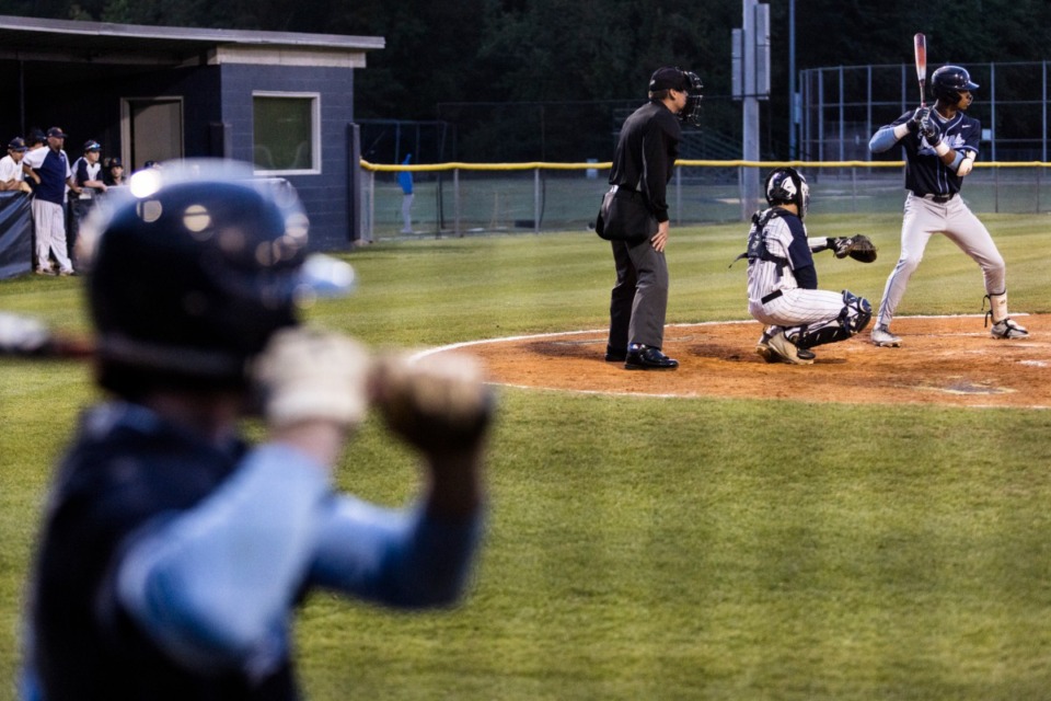 <strong>Isaiah Nolan looks for a hit during Monday night&rsquo;s game between Lausanne and Northpoint.</strong> (Brad Vest/Special to The Daily Memphian)