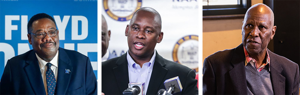 <strong>Floyd Bonner (left), Van Turner (center) and Willie Herenton (right) have announced plans to run for Memphis mayor. None live inside the city limits.</strong> (The Daily Memphian file)