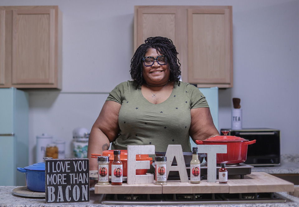 <strong>Tamra "Chef Tam" Patterson poses for a portrait at her studio kitchen April 26. Patterson will be on the Food Network for the sixth time when she goes up against Iron Chef Alex Guarnaschelli on "Alex vs. America" May 7.</strong> (Patrick Lantrip/The Daily Memphian)