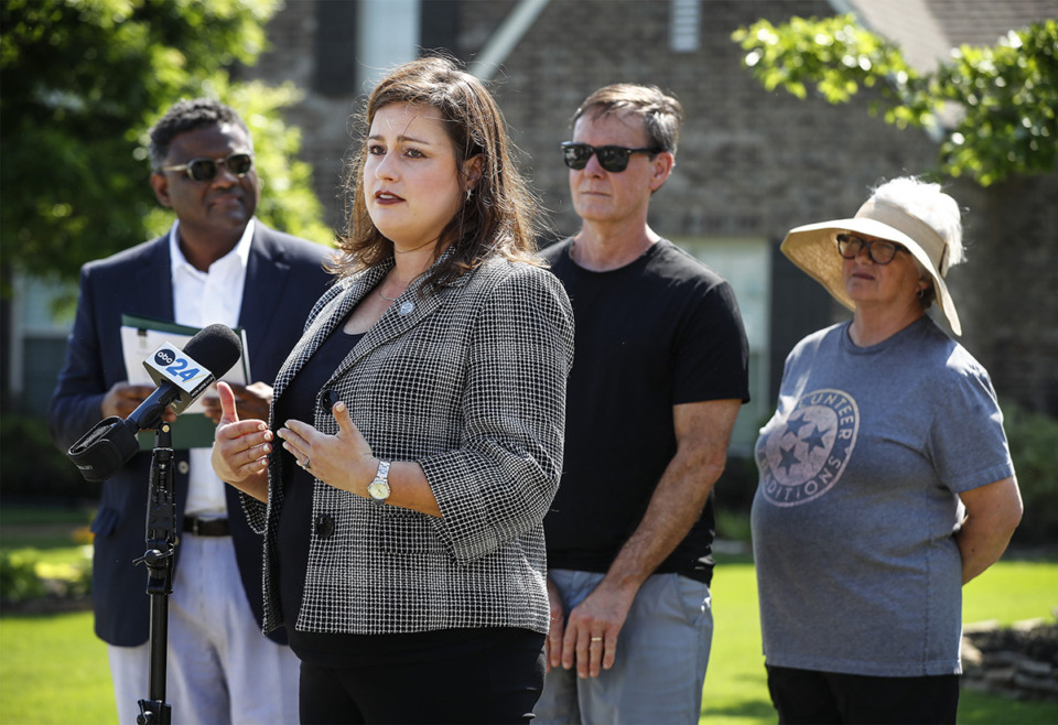 <strong>Shelby County Commissioner Amber Mills (middle) and her husbaned Lee Mills both sought offices that required Shelby County residency. The re-established county line put them in Fayette County.</strong> (Mark Weber/The Daily Memphian)