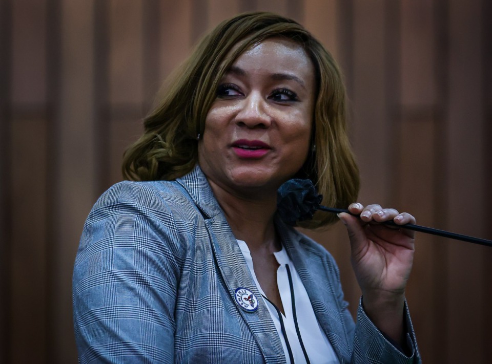 <strong>Memphis-Shelby County Schools interim superintendent Toni Williams speaks at a special county commission meeting on Dec. 14, 2022.&nbsp;Williams is currently a finalist to be the next permanent superintendent.&nbsp;</strong>(Patrick Lantrip/The Daily Memphian file)
