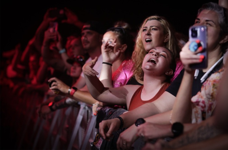 <strong>Fans react to Halestorm at the Beale Street Music Festival May 6, 2023.</strong> (Patrick Lantrip/The Daily Memphian)
