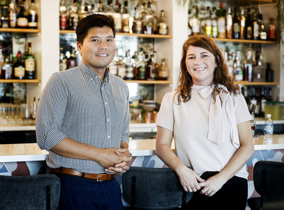 <strong>Ed and Brittany Cabigao at Hen House. The couple bought the restaurant and will launch a new menu on May 9.</strong> (Mark Weber/The Daily Memphian)