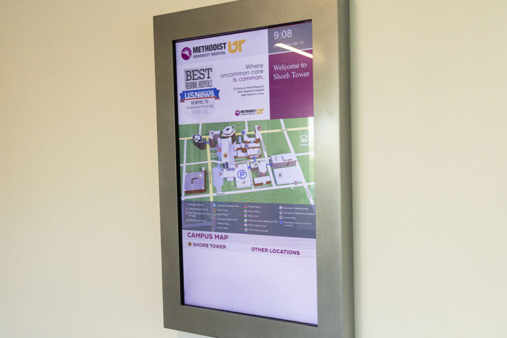 <strong>A digital map shows the Methodist University Hospital campus.</strong> (Brad Vest/Special to The Daily Memphian)