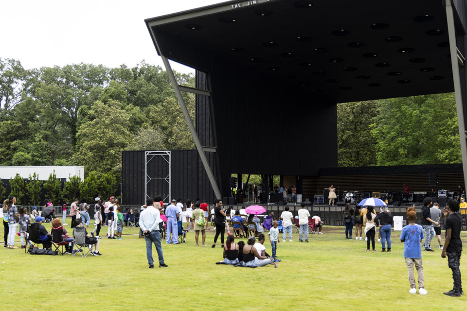 <strong>The crowd watches as Ren Hunter performs during Teen Fest 2023 hosted by Memphis Parks at Memphis Botanic Garden Saturday, May 13, 2023. Teen Fest 2023 showcased local teen talent at the Radians Amphitheater.</strong> (Brad Vest/Special to The Daily Memphian)