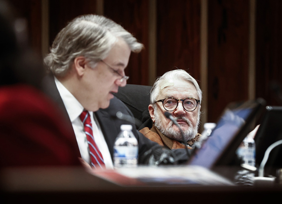 <strong>City Councilman Jeff Warren (right) participates in a committee session on crime Jan. 24.</strong> (Mark Weber/The Daily Memphian file)
