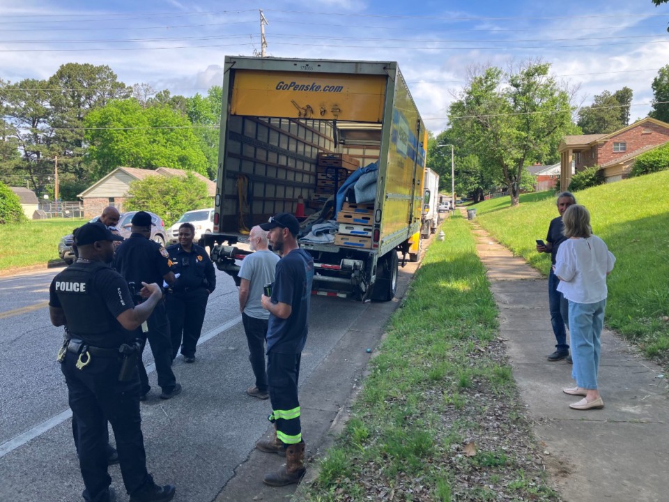 <strong>Police on routine patrol Tuesday morning, May 16, in North Memphis found the rental truck stolen from near Calvary Episcopal over the weekend. Of the 55 crates with pipes, 15 remain missing.&nbsp;</strong>(Submitted)