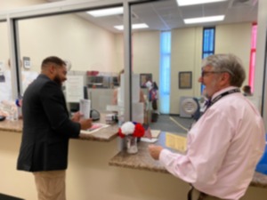<strong>City Council contender Davin Clemons and council incumbent Jeff Warren were among the mix of candidates who pulled petitions Monday, May 22, for the October elections. Clemons and Warren are running for different council seats.</strong> (Bill Dries/The Daily Memphian)