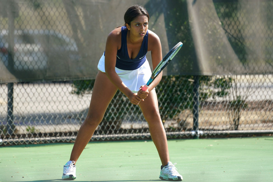 <strong>Lausanne's girl's tennis team got a doubles victory from Alessandra Yong and Zoeya Khan, seen here, at the Division 2-A team championship semifinals Tuesday, May 23, 2023.&nbsp;</strong>(Courtesy Lausanne Collegiate School)