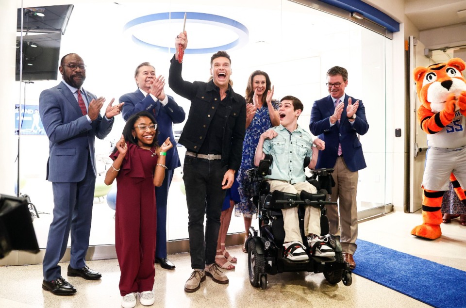 <strong>Ryan Seacrest celebrates with Le Bonheur Children&rsquo;s Hospital&rsquo;s staff and patients during the grand opening of the Seacrest Studios on Wednesday, May 24, 2023.</strong> (Mark Weber/The Daily Memphian)
