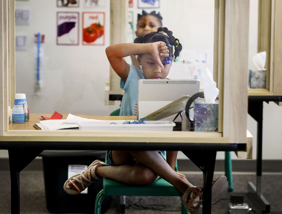 <strong>A first grader takes part in the first day of virtual school on Aug. 31, 2020. The&nbsp;Tennessee Commission on Children and Youth lists Shelby County as behing in children&rsquo;s well-being in areas like health, education and economics.</strong> (The Daily Memphian file)