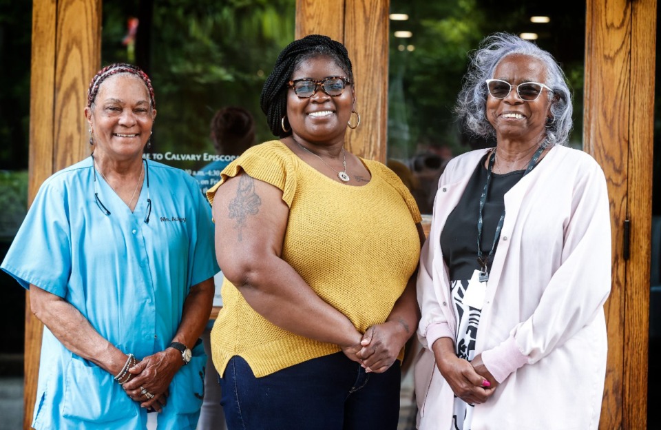 <strong>Calvary Place Childcare Center Director Angel Moore (center) and longtime employees Audrey Ivory (left) and Gwendolyn Tate, are bracing for closure of the center that has been open 30 years.</strong> (Mark Weber/The Daily Memphian)