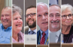 <strong>The Arlington Community Schools Board of Education includes (from left) Scott Benjamin, Lyle Conley, Jonathan Dunn, Jeff Mayo, Dr. Dale Viox and Kay Williams.</strong> (The Daily Memphian files)